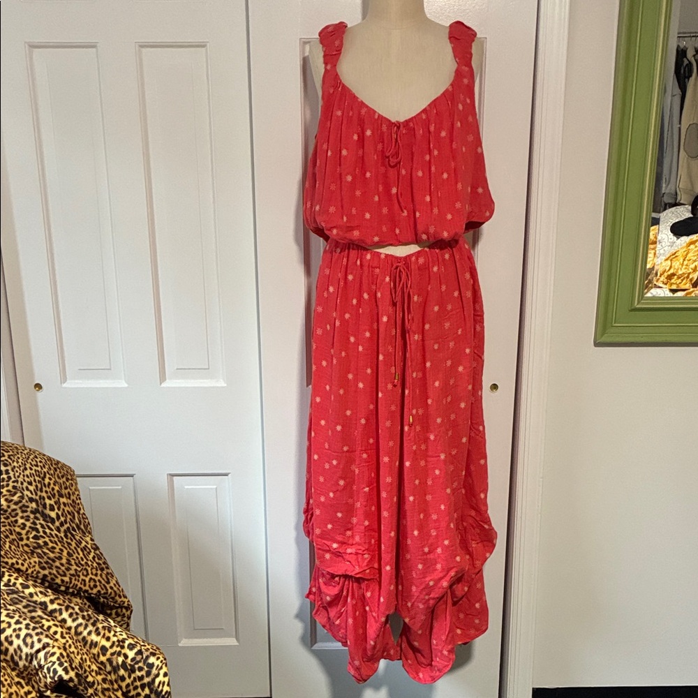 Free People Red starry sun Two-Piece Set